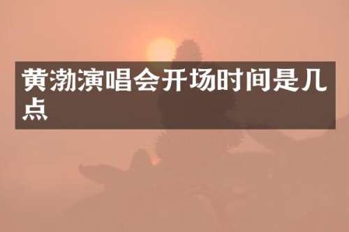 黄渤演唱会开场时间是几点