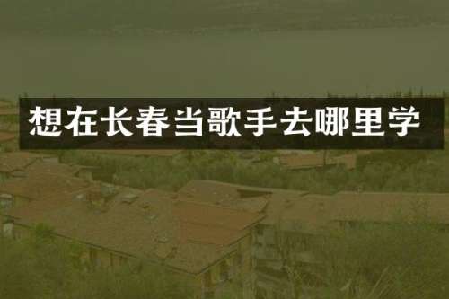 想在长春当歌手去哪里学
