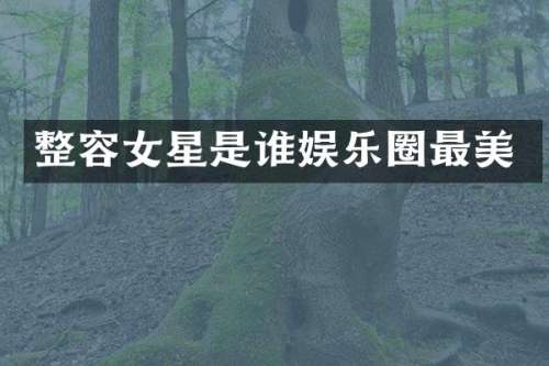 整容女星是谁娱乐圈最美
