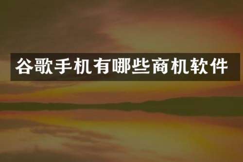 谷歌手机有哪些商机软件