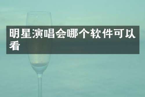 明星演唱会哪个软件可以看