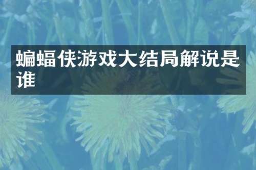 蝙蝠侠游戏大结局解说是谁