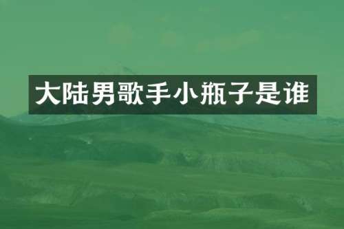 大陆男歌手小瓶子是谁