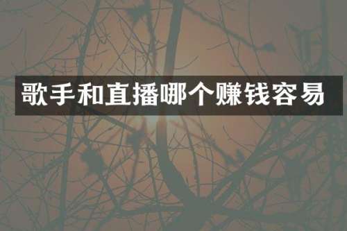 歌手和直播哪个赚钱容易