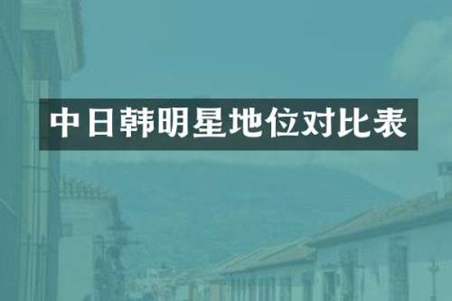 中日韩明星地位对比表