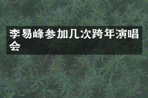 李易峰参加几次跨年演唱会