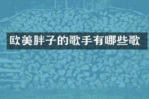 欧美胖子的歌手有哪些歌