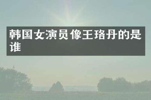 韩国女演员像王珞丹的是谁