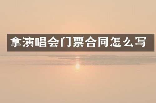 拿演唱会门票合同怎么写