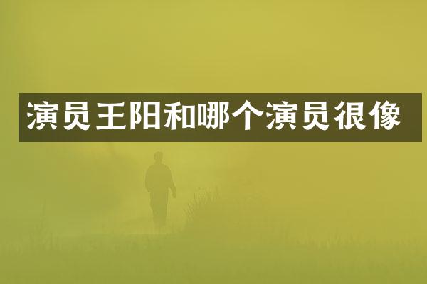 演员王阳和哪个演员很像
