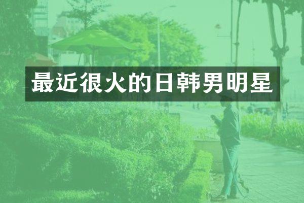 最近很火的日韩男明星