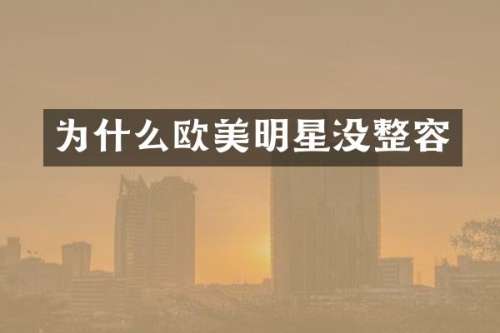 为什么欧美明星没整容
