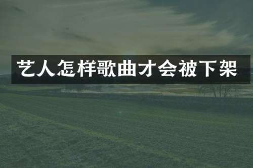 艺人怎样歌曲才会被下架