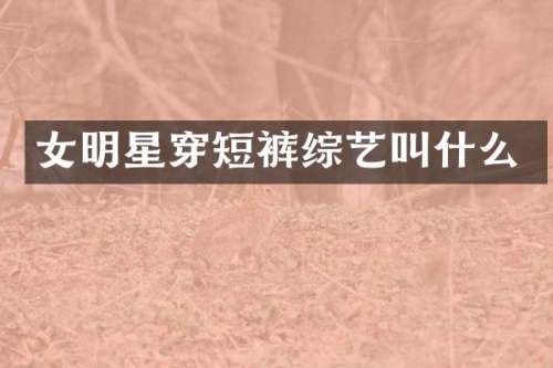 女明星穿短裤综艺叫什么