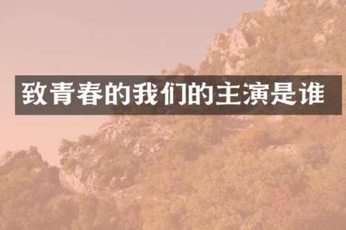 致青春的我们的主演是谁