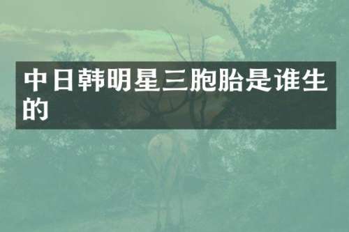 中日韩明星三胞胎是谁生的