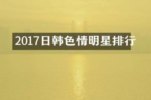 2017日韩明星排行