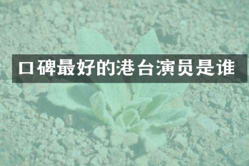 口碑最好的港台演员是谁