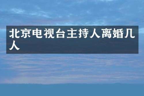 北京电视台主持人离婚几人