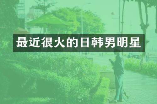 最近很火的日韩男明星