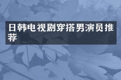 日韩电视剧穿搭男演员推荐