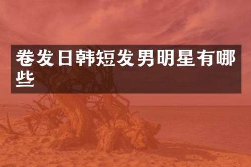 卷发日韩短发男明星有哪些