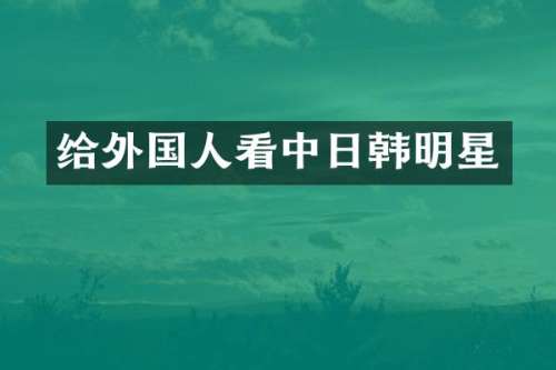 给外国人看中日韩明星