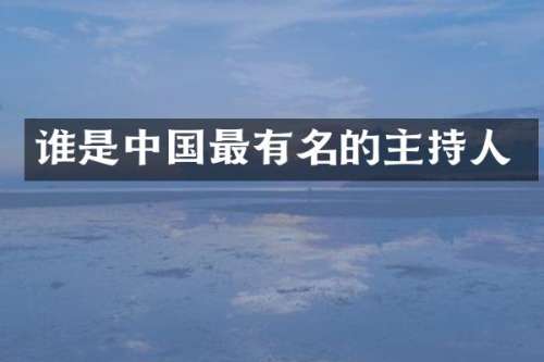 谁是中国最有名的主持人