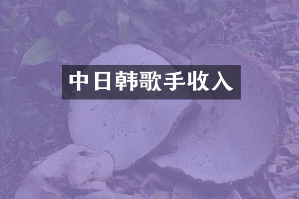 中日韩歌手收入