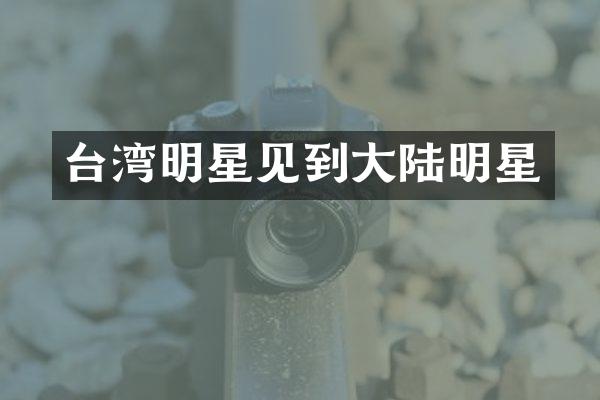 台湾明星见到大陆明星