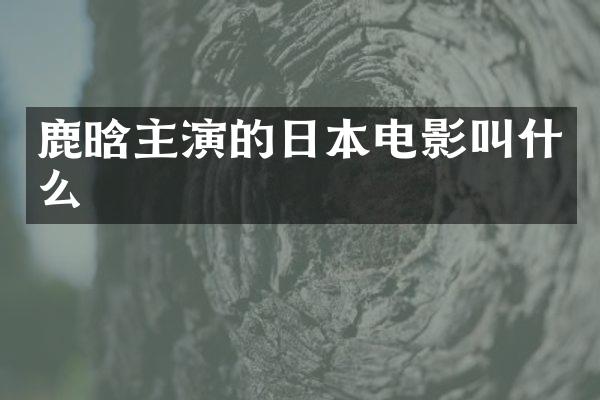 鹿晗主演的日本电影叫什么