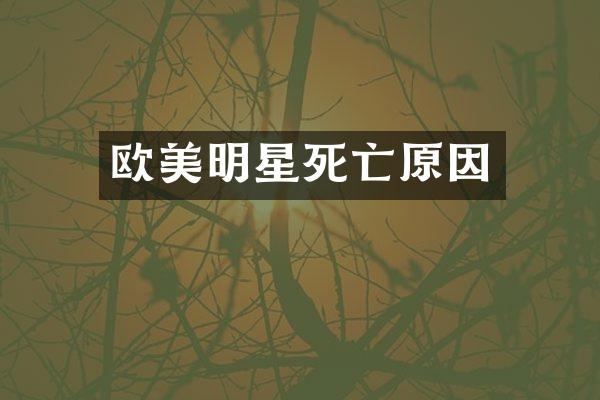 欧美明星死亡原因