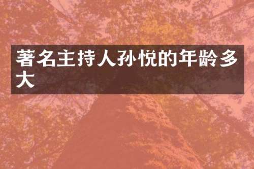 著名主持人孙悦的年龄多大