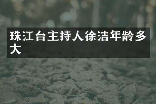珠江台主持人徐洁年龄多大