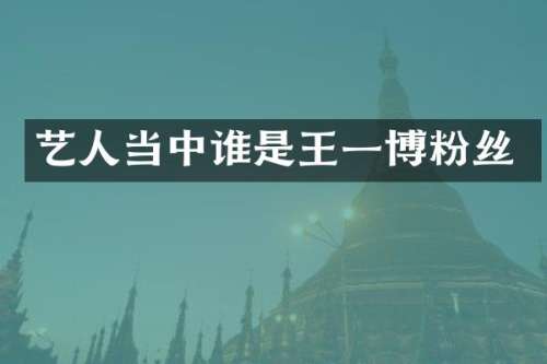艺人当中谁是王一博粉丝