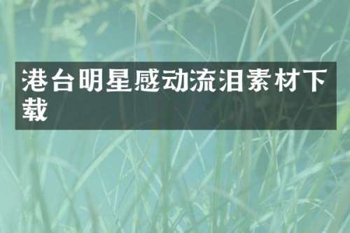 港台明星感动流泪素材下载