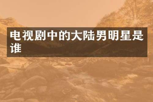 电视剧中的大陆男明星是谁