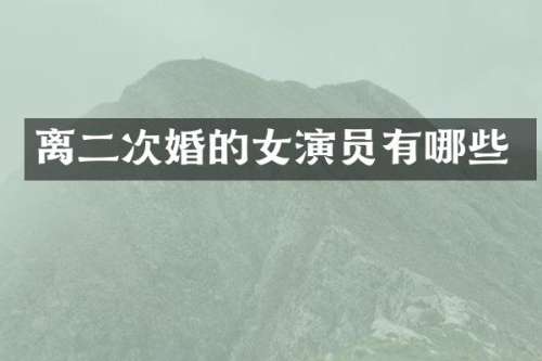 离二次婚的女演员有哪些