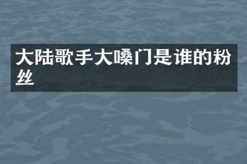 大陆歌手大嗓门是谁的粉丝