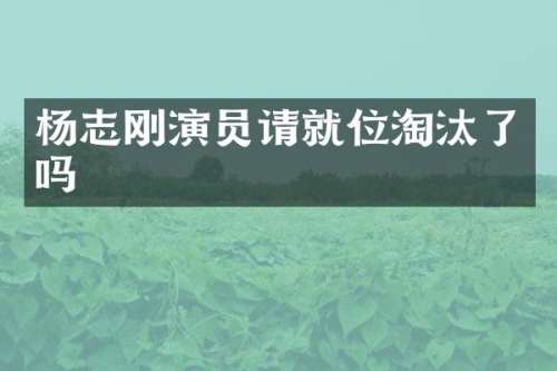 杨志刚演员请就位淘汰了吗