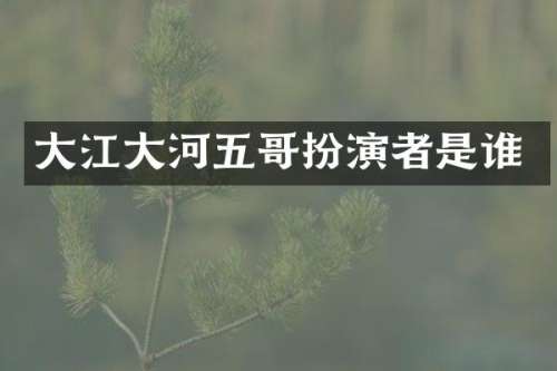 大江大河五哥扮演者是谁