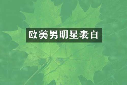 欧美男明星表白