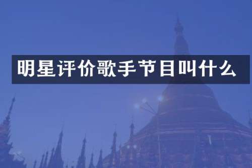 明星评价歌手节目叫什么
