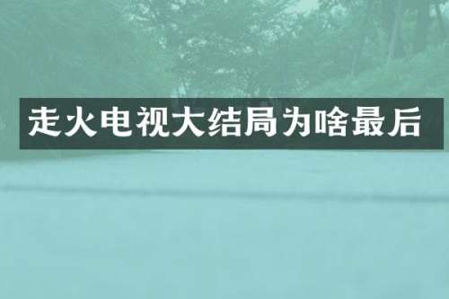 走火电视大结局为啥最后