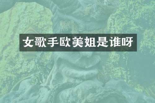女歌手欧美姐是谁呀