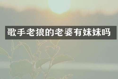 歌手老狼的老婆有妹妹吗