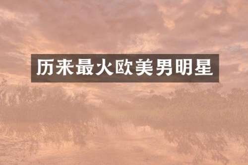 历来最火欧美男明星