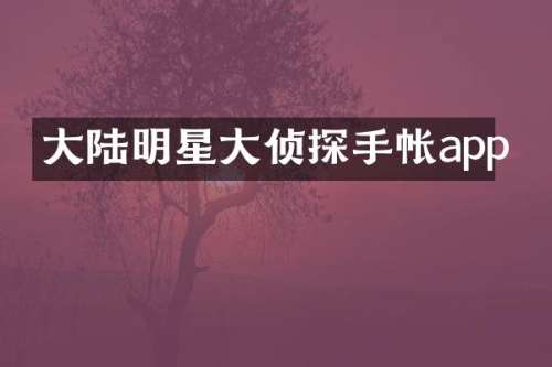 大陆明星大侦探手帐app