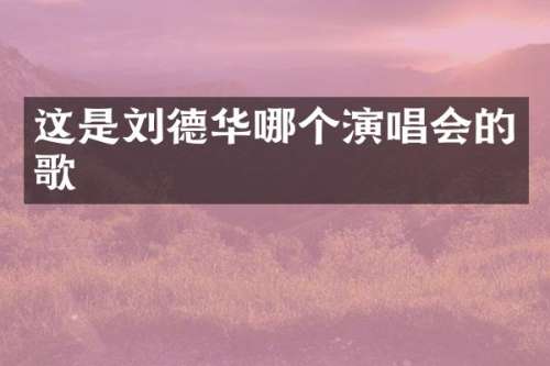 这是刘德华哪个演唱会的歌