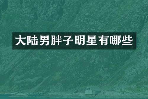 大陆男胖子明星有哪些